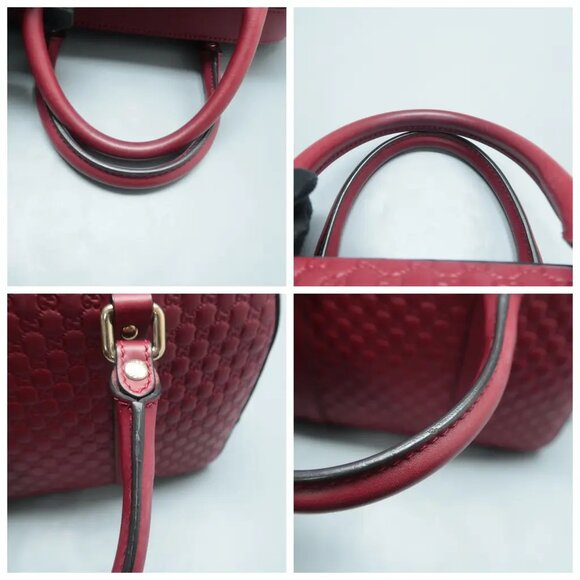 100% Authentic GUCCI Red Leather Satchel 656-11624 - Picture 7 of 12